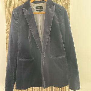 J. Crew blue velvet blazer size 8 tall